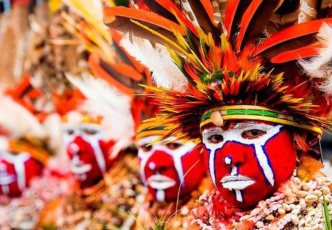 Ædelpapegøjer risikerer at ende som måltid hos nogle af de indfødte stammefolk på New Guinea og i Indonesien, der samtidig benytter fuglenes farvestrålende fjer til eksempelvis rituel hovedprydelse. Op gennem tiderne har de indfødte også holdt Ædelpapegøjer - ikke som tamfugle - men som fugle, man har siddende og en gang i mellem plukker, for at få fjerene at smykke sig med. Mange stammefolk tror stadig, at hannen og hunnen – som følge af den store farveforskel – er to helt forskellige slags fugle